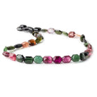 9x7-11x7mm Multi Color Tourmaline Faceted Modified Rectangles 15 inch 37 beads AA - Beadsofcambay.com
