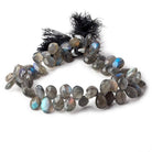9x7-11x8mm Labradorite Faceted Pear Briolette Beads 9 inch 60 pieces - Beadsofcambay.com