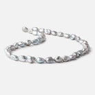 9x7-11x8mm Silver Keshi Straight Drilled Freshwater Pearls 16 inch 36 Beads - Beadsofcambay.com