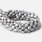 9x7-11x8mm Silver Keshi Straight Drilled Freshwater Pearls 16 inch 36 Beads - Beadsofcambay.com