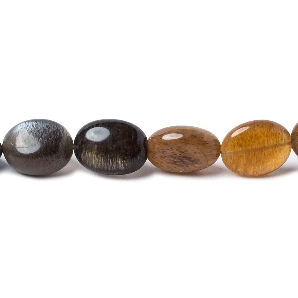 9x7-11x8mm Sunstone & Moonstone plain nugget beads 9 inch 20 beads - Beadsofcambay.com