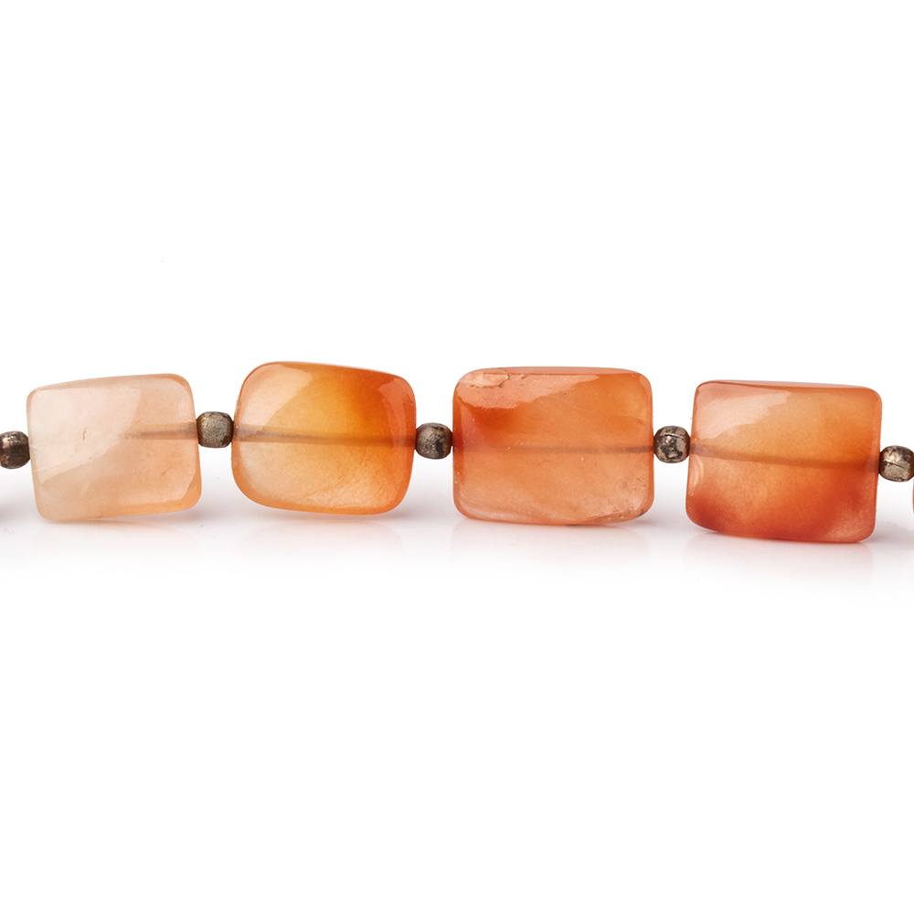 9x7-11x9mm Tangerine Quartz Plain Rectangle Beads 8 inch 14 pieces - Beadsofcambay.com