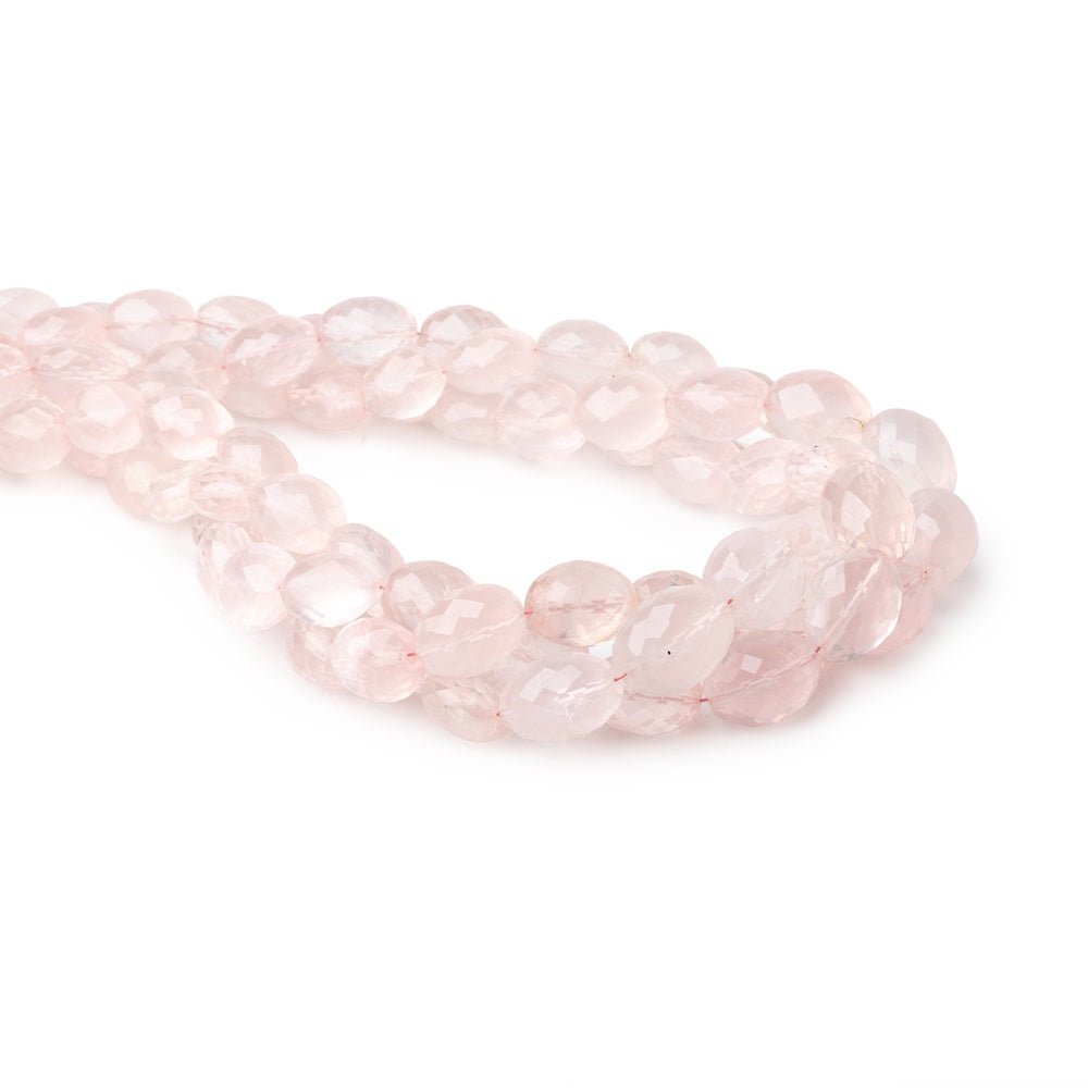 9x7-12x10mm Rose Quartz faceted olive beads 16 inch 39 pieces - Beadsofcambay.com