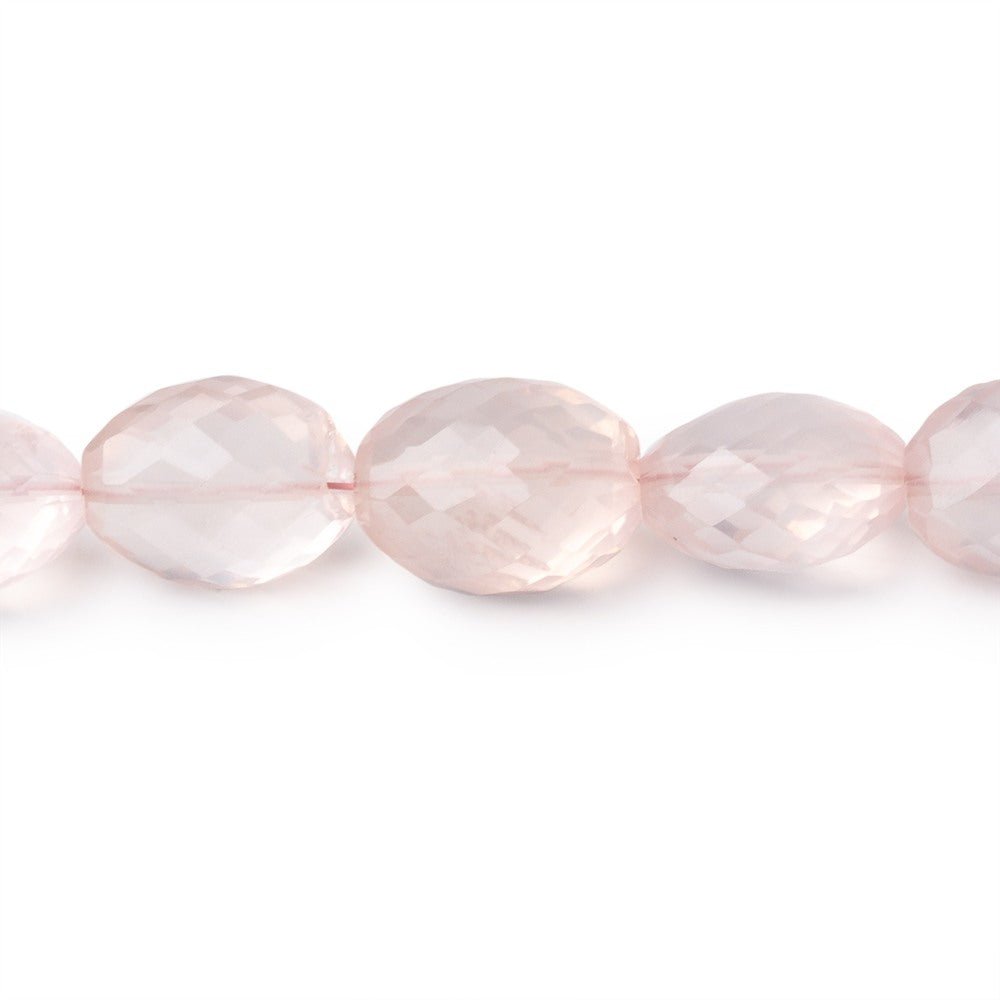 9x7-12x10mm Rose Quartz faceted olive beads 16 inch 39 pieces - Beadsofcambay.com