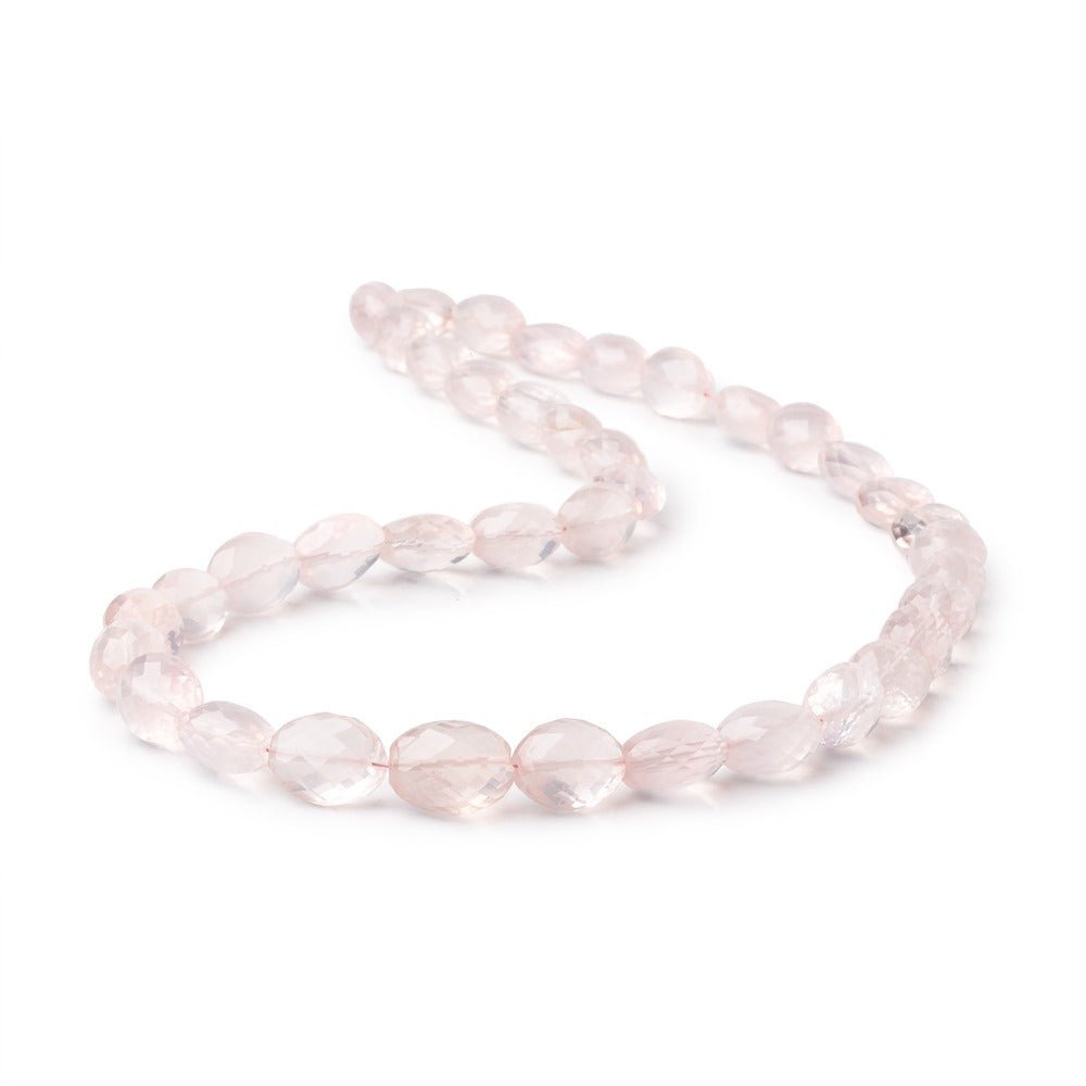 9x7-12x10mm Rose Quartz faceted olive beads 16 inch 39 pieces - Beadsofcambay.com
