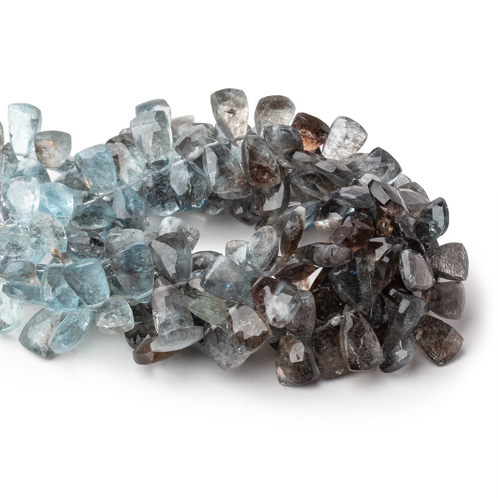 9x7-12x7mm Copper Moss Aquamarine Top Drilled Faceted Points 8 inch 58 Beads AAA - Beadsofcambay.com