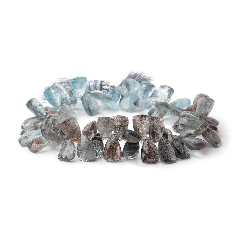 9x7-12x7mm Copper Moss Aquamarine Top Drilled Faceted Points 8 inch 58 Beads AAA - Beadsofcambay.com