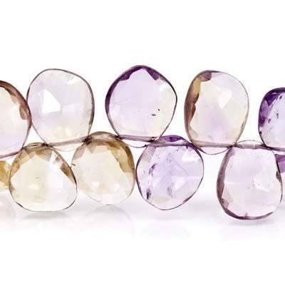 9x7-12x8mm Ametrine Freeform Briolette 8 inch 46 beads - Beadsofcambay.com