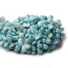9x7-12x8mm Larimar faceted pear briolette beads 8 inch 49 pieces A - Beadsofcambay.com
