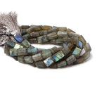 9x7-12x8mm Matte Labradorite plain rectangle beads 7.5 inch 17 pieces - Beadsofcambay.com