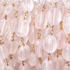 9x7-12x8mm Rose Quartz Faceted Oval Beads on Vermeil Chain - Beadsofcambay.com