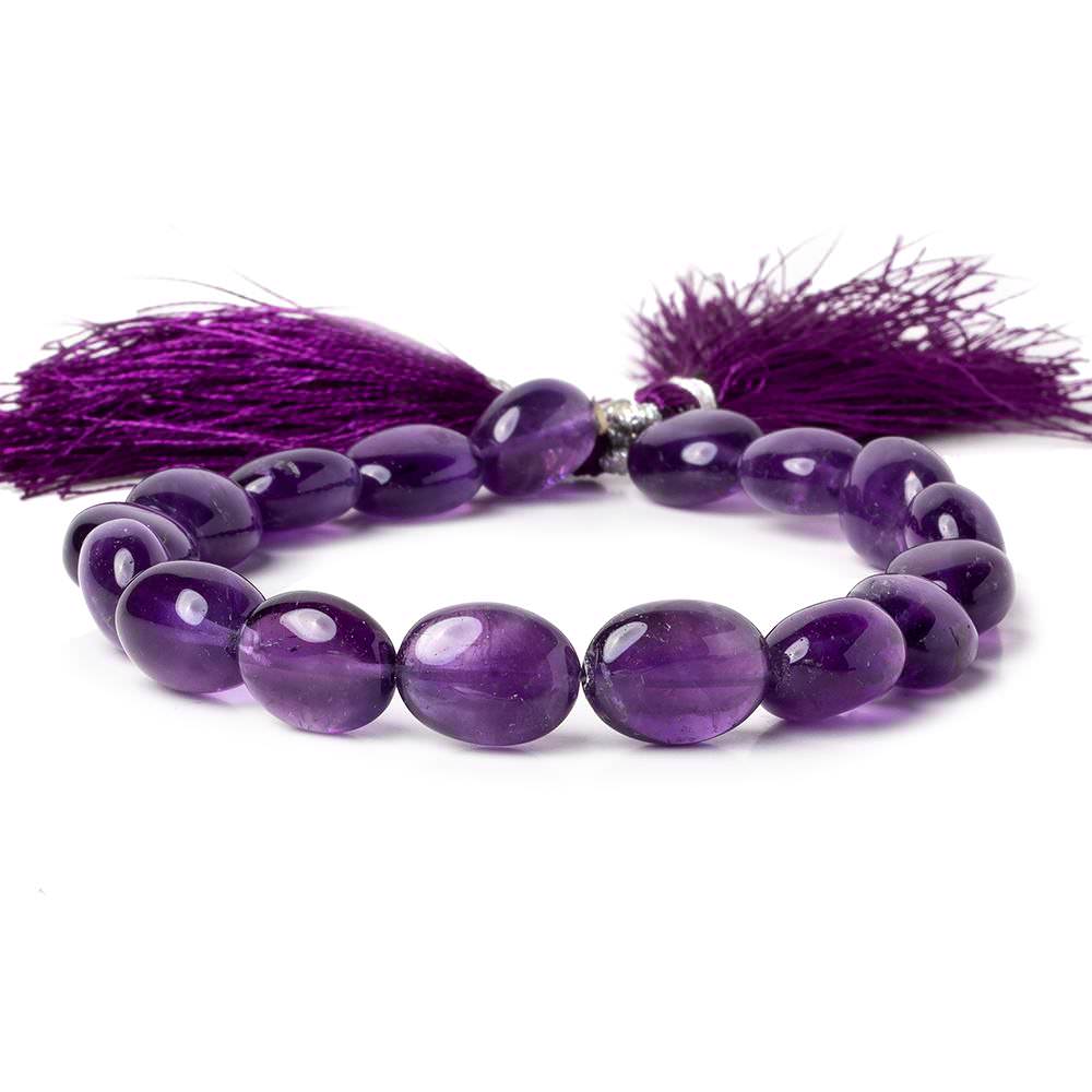 9x7-12x9mm Amethyst plain ovals 8 inch 17 pieces - Beadsofcambay.com