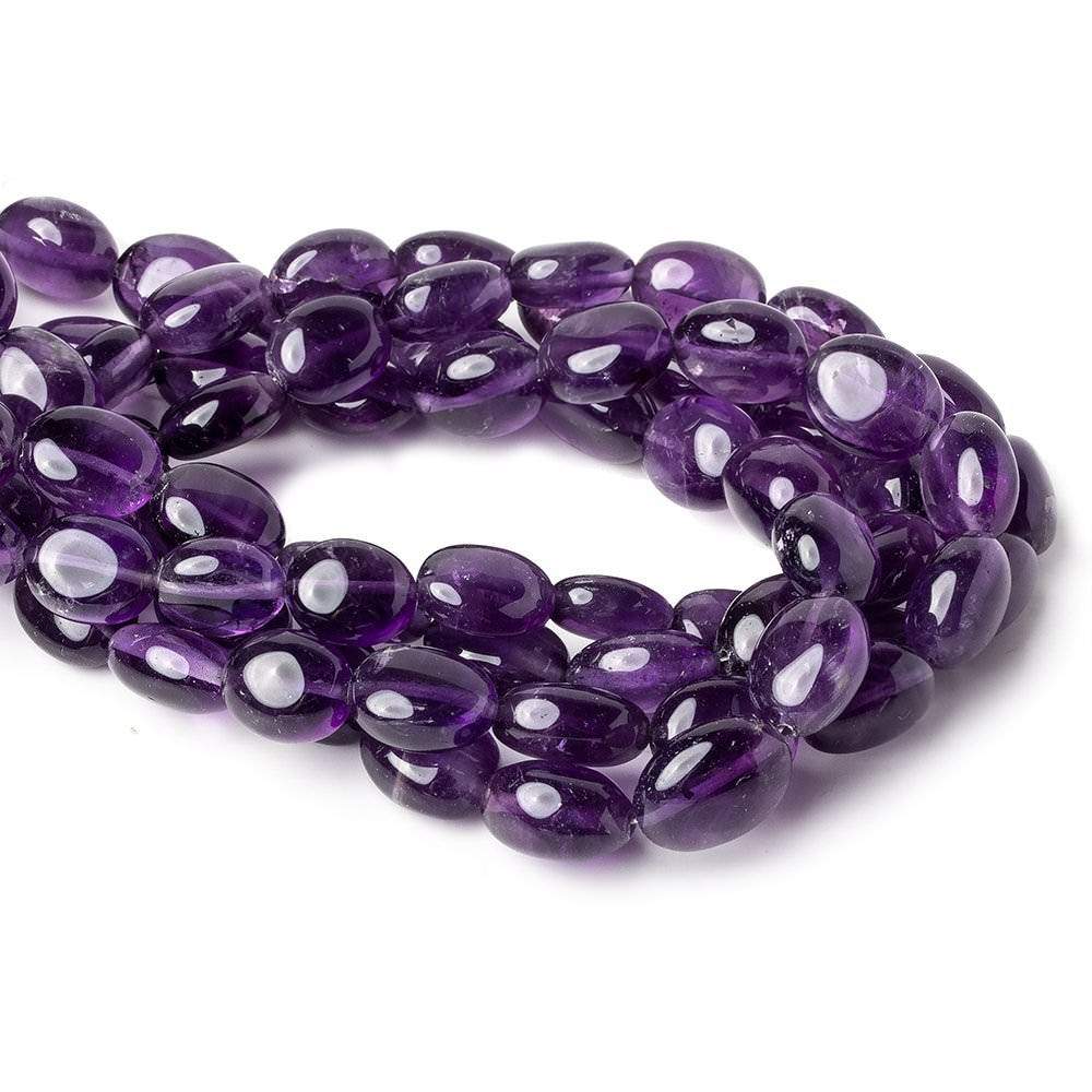 9x7-12x9mm Amethyst plain ovals 8 inch 17 pieces - Beadsofcambay.com