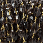 9x7-12x9mm Smoky Quartz faceted oval Gold Chain by the foot 17 pieces - Beadsofcambay.com