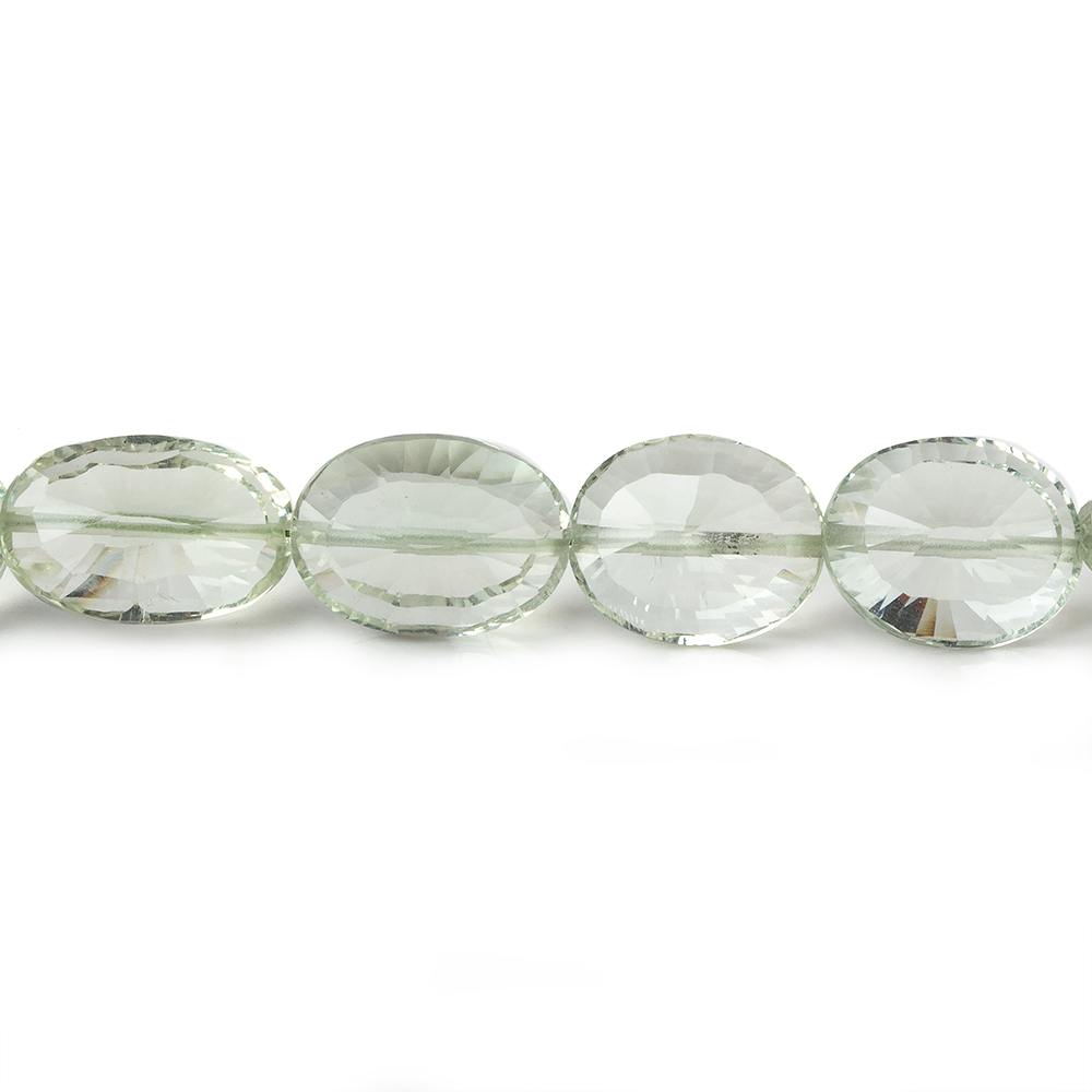 9x7-13x10mm Prasiolite Concave Faceted Oval beads 15 inch 37 pieces AAA - Beadsofcambay.com