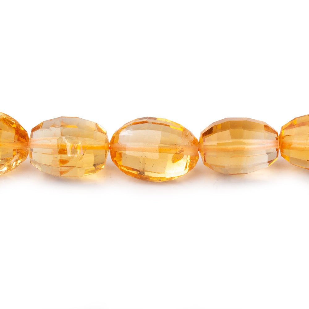 9x7-13x9mm Citrine Checkerboard Faceted Ovals 8 inches 18 beads - Beadsofcambay.com