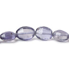 9x7-13x9mm Iolite Checkerboard Faceted Oval Beads 8 inch 19 pieces AA - Beadsofcambay.com