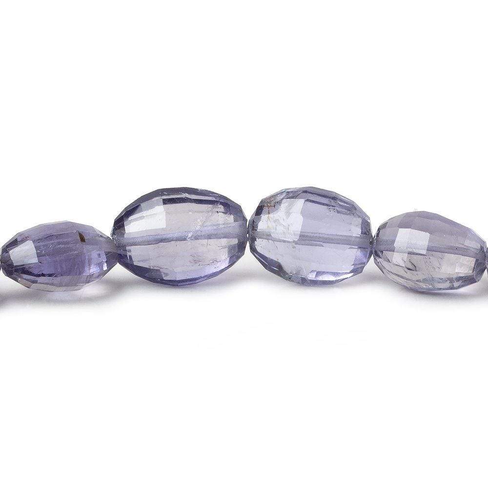 9x7-13x9mm Iolite Checkerboard Faceted Oval Beads 8 inch 19 pieces AA - Beadsofcambay.com