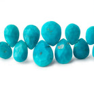 9x7-14x10mm Sleeping Beauty Turquoise Faceted Pear Beads 9 inch 50 pieces - Beadsofcambay.com