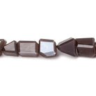 9x7-14x7mm Chocolate Brown Moonstone faceted nugget beads 8 inch 19 pieces - Beadsofcambay.com