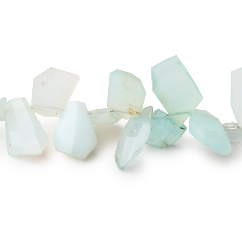 9x7-14x8mm Blue Peruvian Opal Faceted Freeform Beads 7.5 inch 43 pieces - Beadsofcambay.com