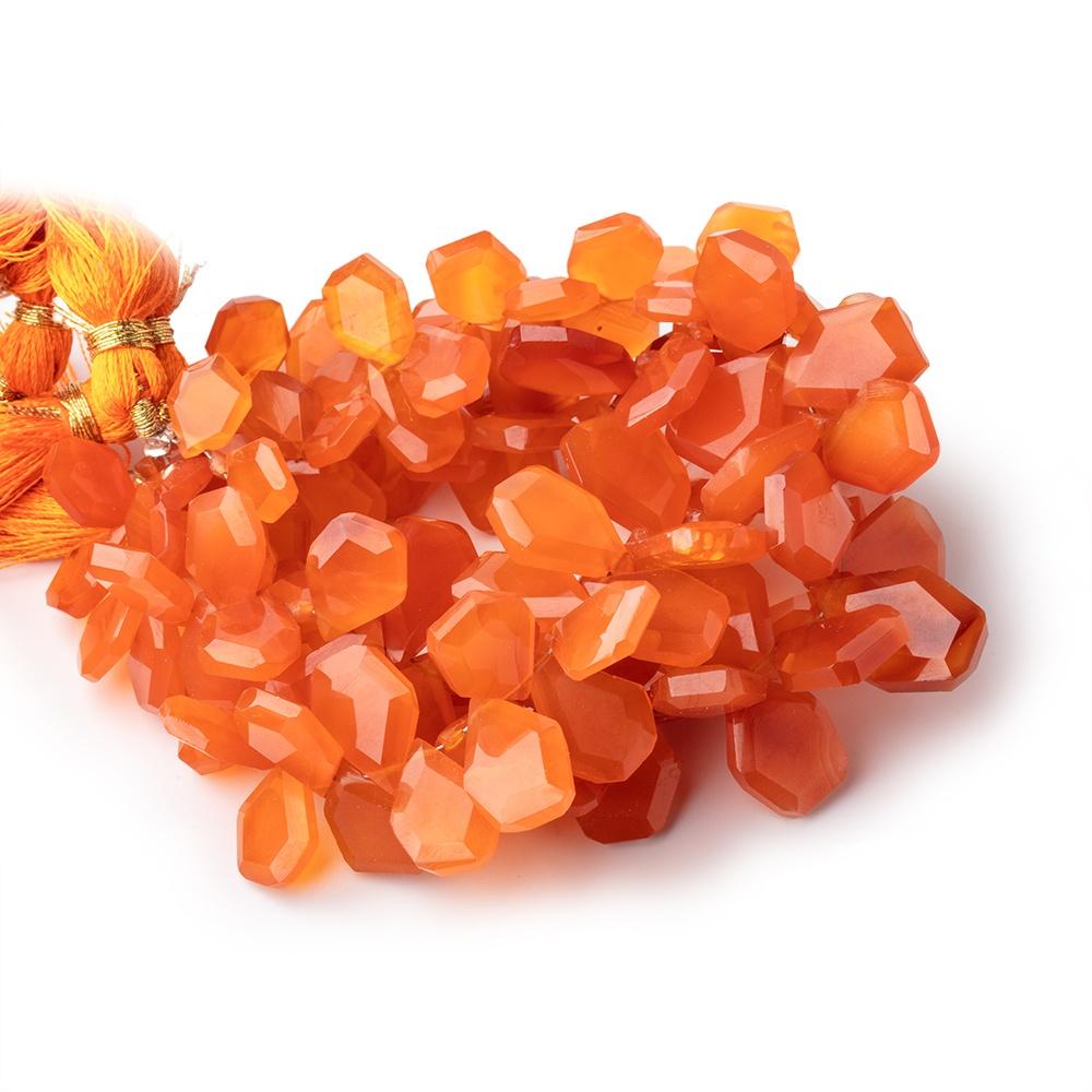 9x7-15x10mm Carnelian Faceted Freeform Beads 7 inch 57 pieces - Beadsofcambay.com