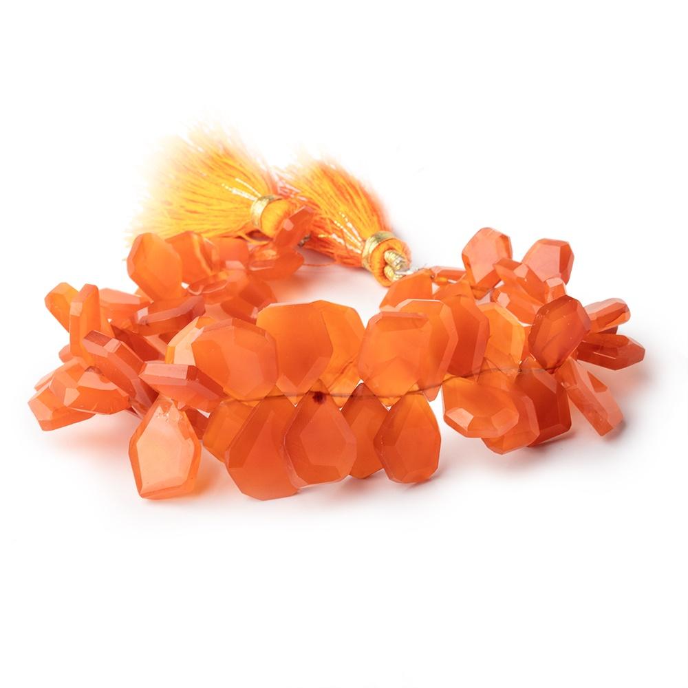 9x7-15x10mm Carnelian Faceted Freeform Beads 7 inch 57 pieces - Beadsofcambay.com