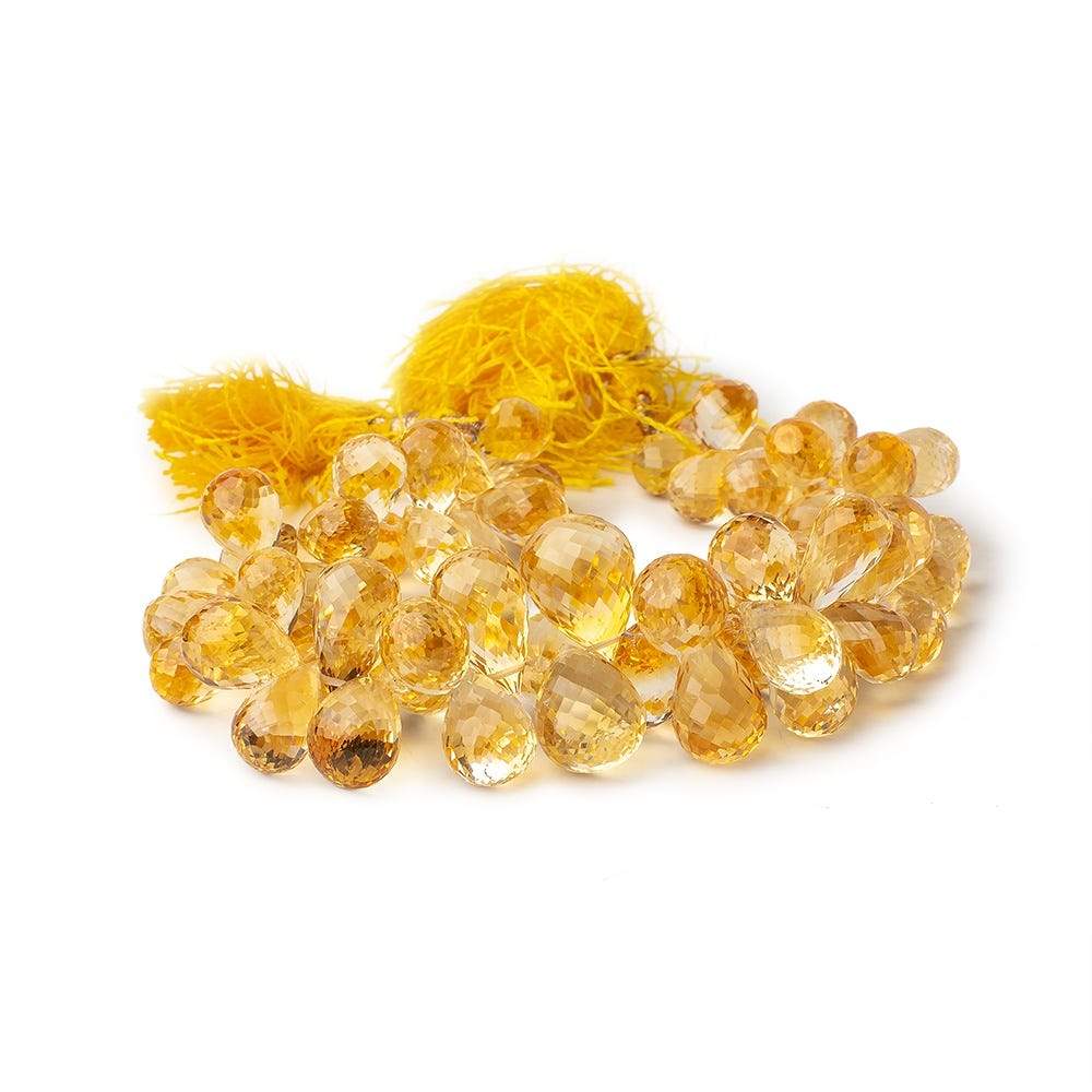 9x7-15x11mm Citrine Tear Drop Briolette 8 inch 65 pieces - Beadsofcambay.com