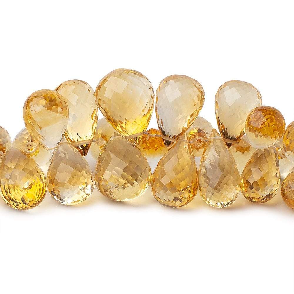 9x7-15x11mm Citrine Tear Drop Briolette 8 inch 65 pieces - Beadsofcambay.com