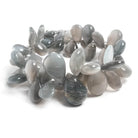 9x7-18x12mm Platinum Moonstone plain pears 8.25 inches 49 beads - Beadsofcambay.com
