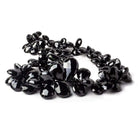 9x7-21x13mm Black Spinel Faceted Pear & Heart Beads 15 Inch 94 pieces - Beadsofcambay.com