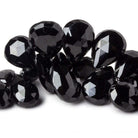 9x7-21x13mm Black Spinel Faceted Pear & Heart Beads 15 Inch 94 pieces - Beadsofcambay.com