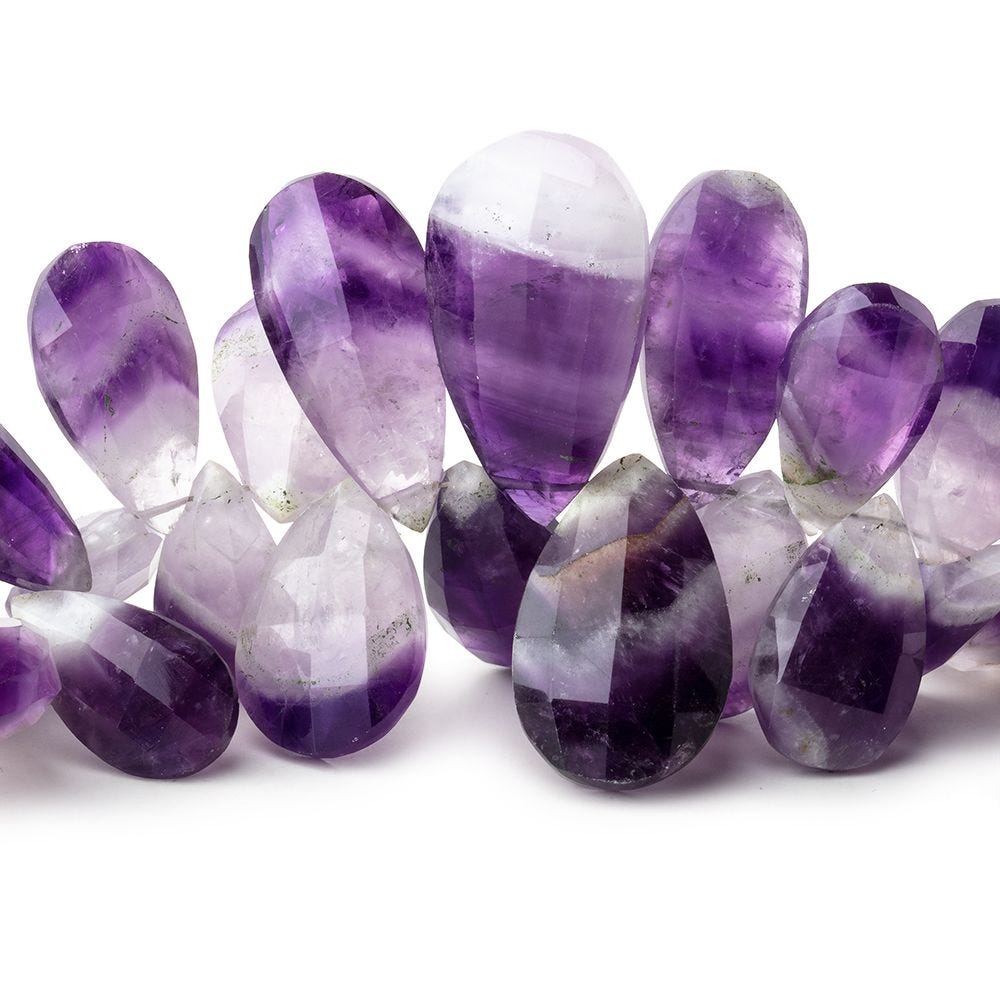 9x7-25x14mm Cape Amethyst Faceted Pear Beads 9 inch 64 pieces - Beadsofcambay.com