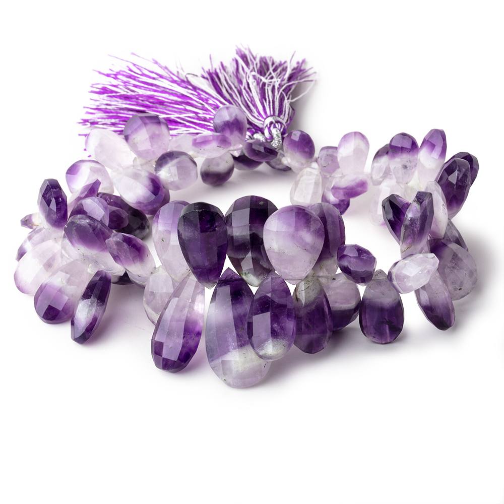 9x7-25x14mm Cape Amethyst Faceted Pear Beads 9 inch 64 pieces - Beadsofcambay.com