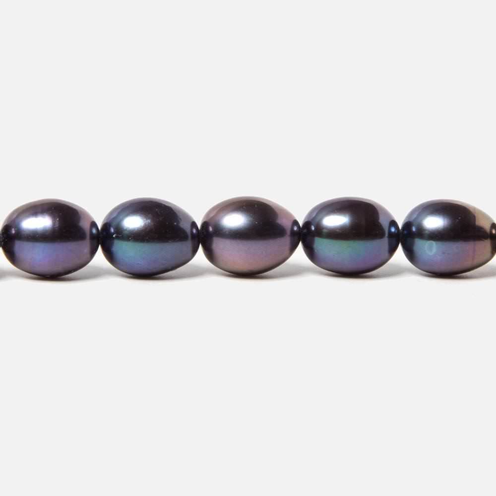 9x7.5-9.5x7.5mm Peacock Straight Drill Oval Freshwater Pearl 43 pcs - Beadsofcambay.com