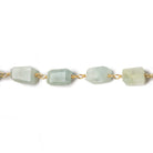 9x7mm Aquamarine faceted nugget Vermeil Chain by the foot 22 pieces - Beadsofcambay.com