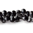 9x7mm Black Spinel Faceted Pears 8 inch 65 beads - Beadsofcambay.com