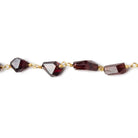 9x7mm Garnet Faceted Nuggets on Vermeil Chain - Beadsofcambay.com