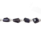 9x7mm Iolite faceted nugget .925 Silver Chain by the foot 22 pieces - Beadsofcambay.com