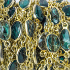 9x7mm London Blue Topaz Vermeil Bezel and Link Chain by the foot 8 pieces - Beadsofcambay.com