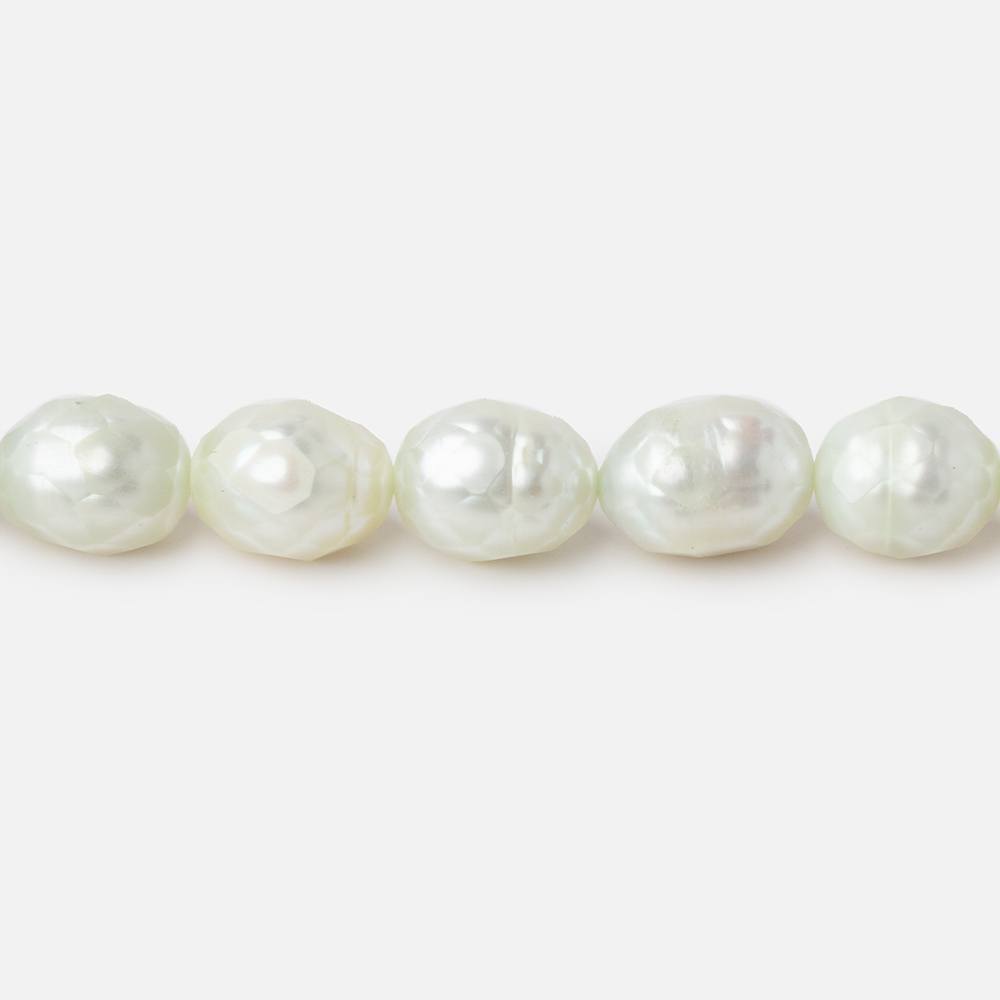  Pearl Beads, Natural Oval Freshwater Cultured White