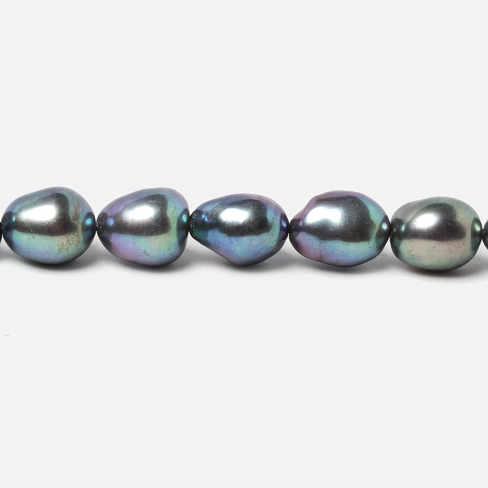 9x7mm Peacock straight drill Baroque Freshwater Pearls 16 inch 45 pieces AA - Beadsofcambay.com