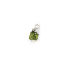 9x7mm Silver Leafed Peridot Natural Crystal Focal Pendant 1 piece - Beadsofcambay.com