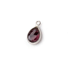 9x7mm Sterling Silver Bezel Rhodolite Garnet Faceted Pear Pendant 1 Focal piece - Beadsofcambay.com