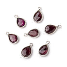 9x7mm Sterling Silver Bezel Rhodolite Garnet Faceted Pear Pendant 1 Focal piece - Beadsofcambay.com