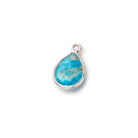 9x7mm Sterling Silver Bezel Turquoise Faceted Pear Pendant 1 Focal piece - Beadsofcambay.com