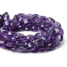 9x8-10x8.5mm Amethyst Checkerboard Rectangle 10 inch 25 pieces - Beadsofcambay.com