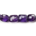 9x8-10x8.5mm Amethyst Checkerboard Rectangle 10 inch 25 pieces - Beadsofcambay.com