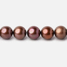 Beadsofcambay 9x8-10x9mm Chocolate Brown Off Round Pearl Beads 15 inch 46 pieces