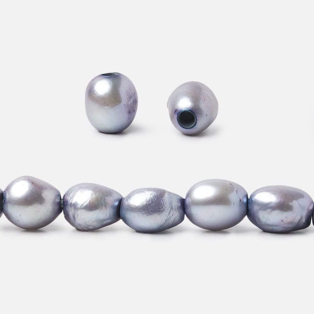 9x8-11x9mm Silver Violet Baroque 2.5mm large hole Pearls - Beadsofcambay.com